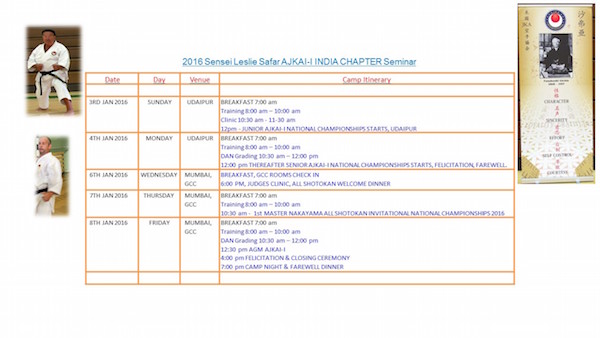 2016 Sensei Leslie Safar AJKAI-I INDIA CHAPTER Seminar-1